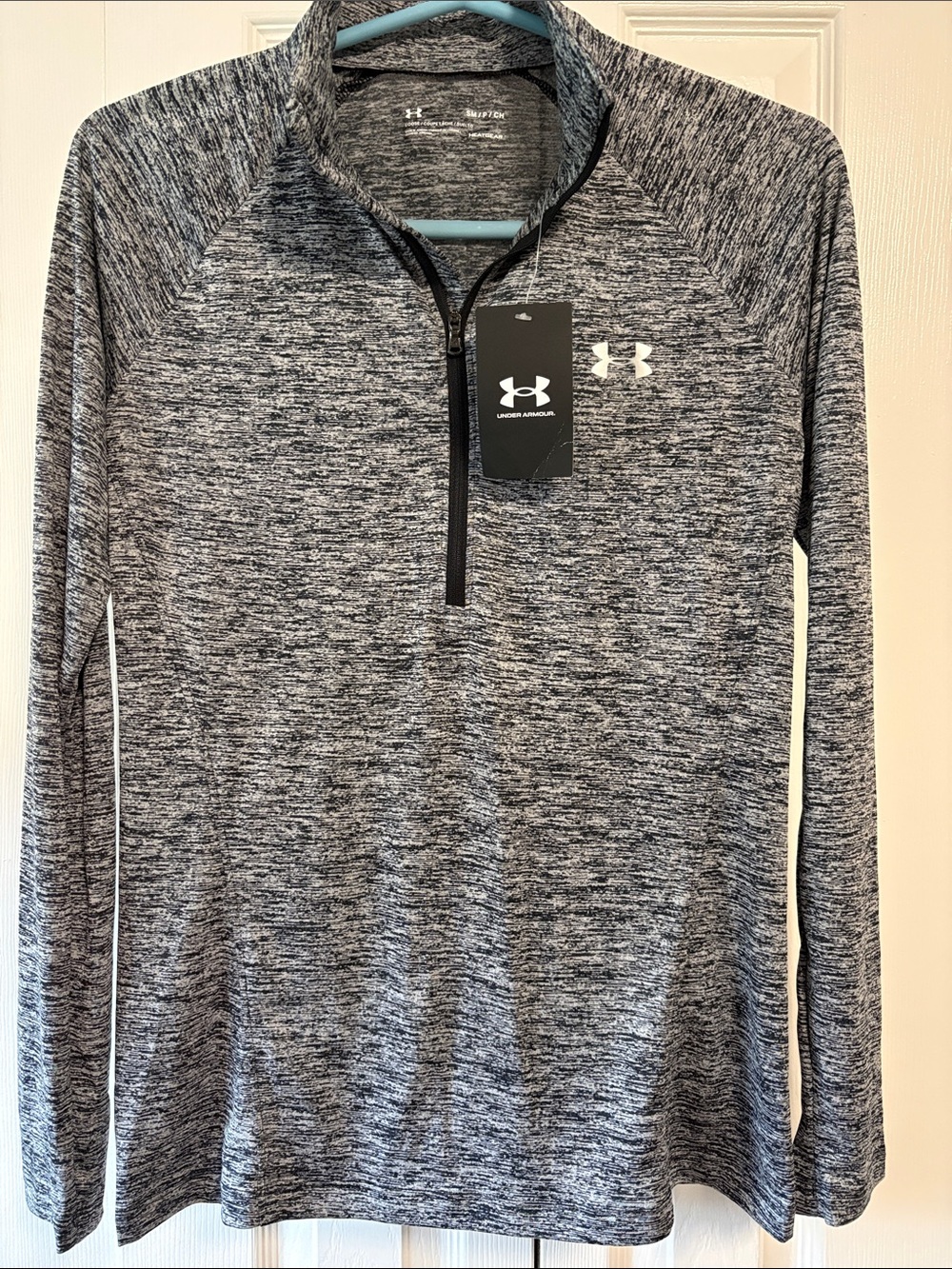 Under Armour Heat Gear Black & White Marled Quarter-Zip Pullover